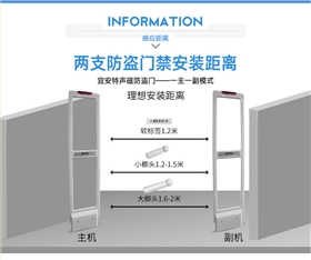 人流量計數(shù)器聲磁防盜系統(tǒng)兩支安裝距離